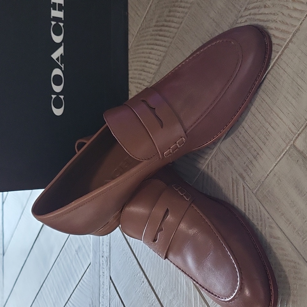 New Authentic Coach Men’s DCLN  Loafer Saddle Brown Size 11.5D